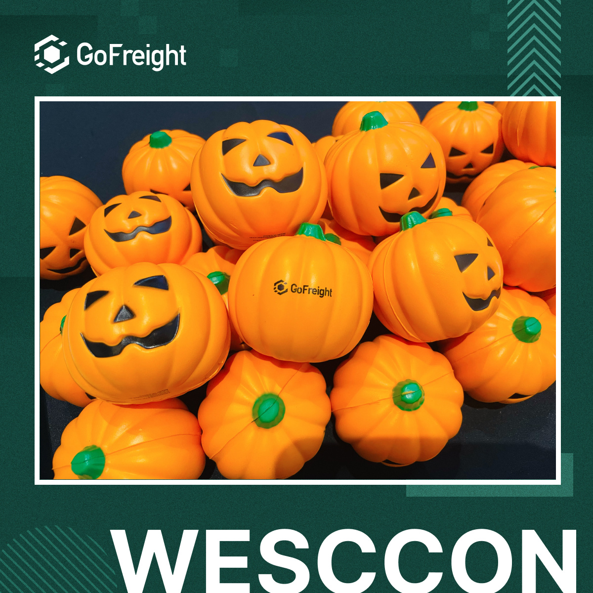 Go_Freight's tweet photo. 🎉 We had a blast at WESCCON yesterday! Thanks to everyone who stopped by Booth 33 for some fantastic conversations—and yes, for some Halloween pumpkin fun too! Come and say hi, and make sure to grab one of our Halloween pumpkins before they're all gone! https://t.co/L3RaehuVwd