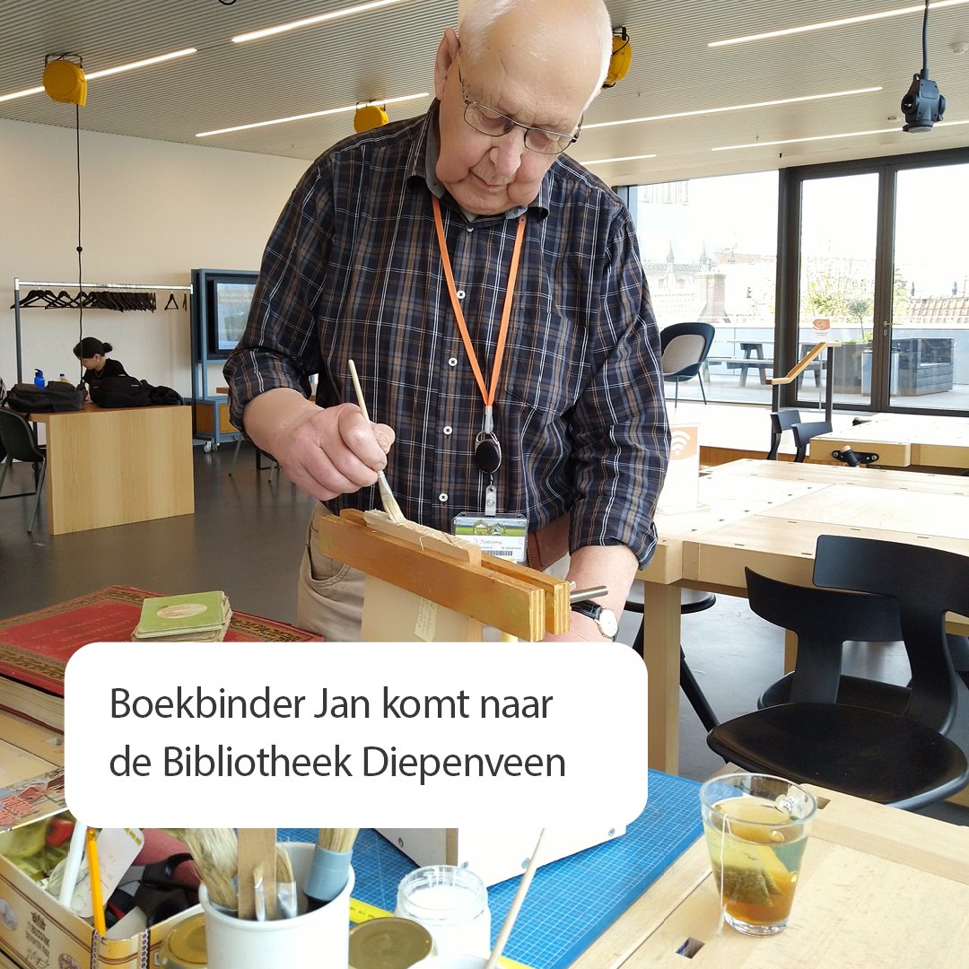 Heb je ook een beschadigd of stukgelezen boek en woon je in of vlakbij Diepenveen? Goed nieuws, want in november en december brengt boekbinder Jan een bezoek aan de Bibliotheek Diepenveen! Meer informatie is te vinden op tinyurl.com/b37zkymm
