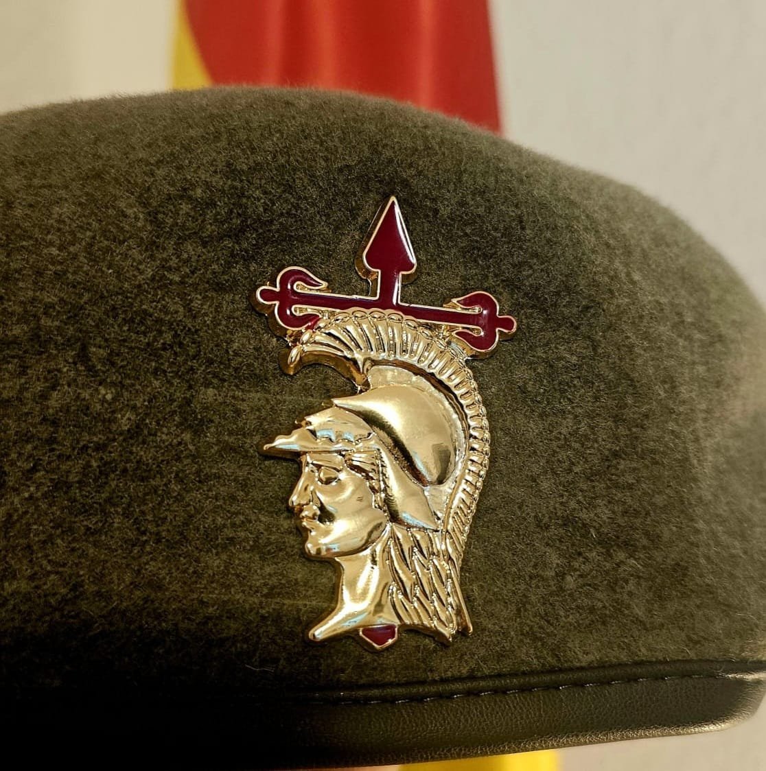 MADOC_ET's tweet photo. En el acto de la Jura de Bandera de hoy se ha estrenado la nueva boina con el emblema de la Academia General Básica de Suboficiales #AGBS_ET, con la característica Minerva, que a partir de ahora portarán sus alumnos.
#AGBS50Años 
#AESpañaServirHastaMorir https://t.co/niR673RuXO