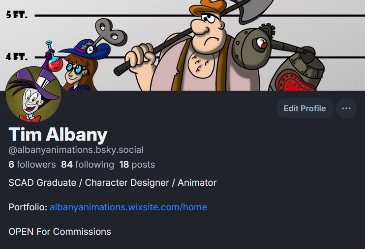 TimAlbany's tweet photo. Welp, I'm joining the Bluesky bandwagon. I don't intend to delete my account yet, but I will be deleting most of my art so it doesn't get fed to and regurgitated by Elon Musk's AI machines! Mostly intend to use Twitter to chat with pals and share cropped previews of my art. https://t.co/Qwz9t2rFZn