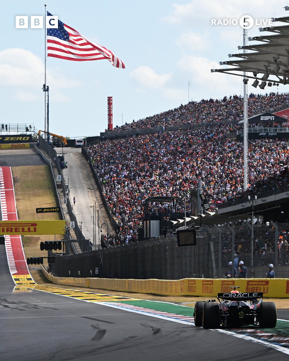 5liveSport's tweet photo. Max Verstappen wins the sprint race at the #USGP🇺🇸

Next up ➡️ Qualifying 

🎧 Live commentary of that from 2255 BST on @BBCSounds

#BBCF1 https://t.co/6TbYKm8Vpk