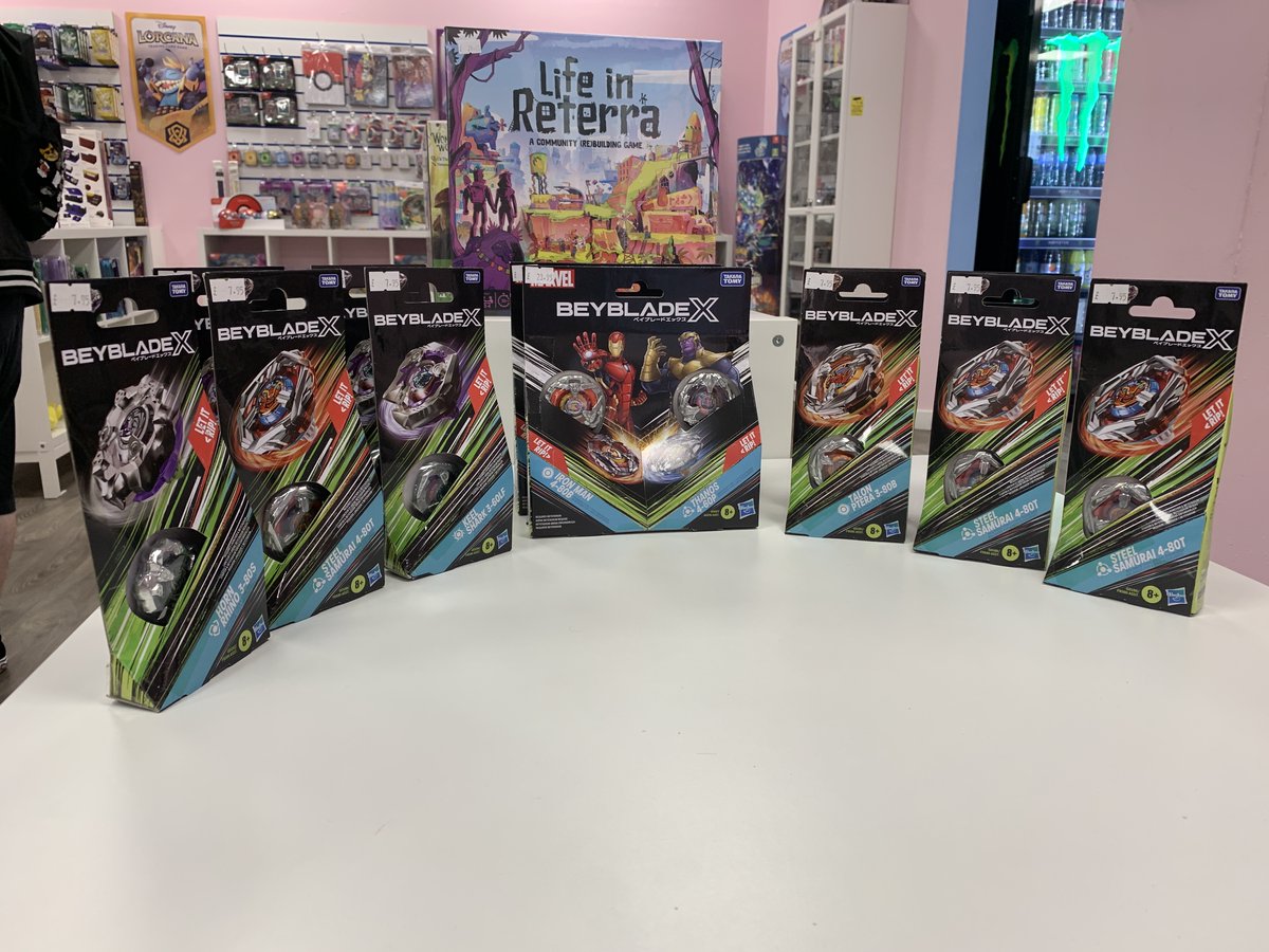 PucaPucaGames's tweet photo. The first of our BeyBlade X stock has arrived in store! We are expecting lots more in our next few deliveries and we have everything we need to host Beyblade locals this Monday! 🎉

https://t.co/bo9roqkjM7

#BeyBladeX https://t.co/fPsabarJOV