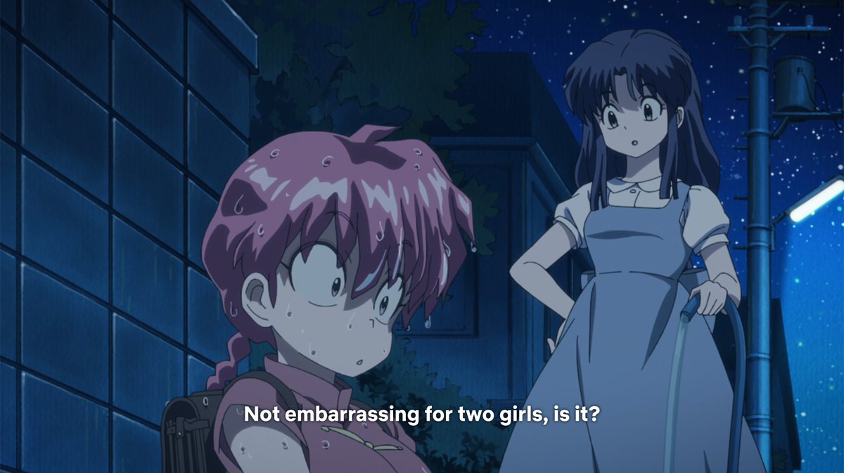 sailorblossoms's tweet photo. part of akane's kindness and consideration is that when ranma expresses that he's embarrassed and uncomfortable, she doesn't try to argue, she simply "modifies" the situation to something he can be more comfortable with https://t.co/yKFCdNMRkM