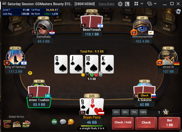 This might be the worst way to make a straight flush.