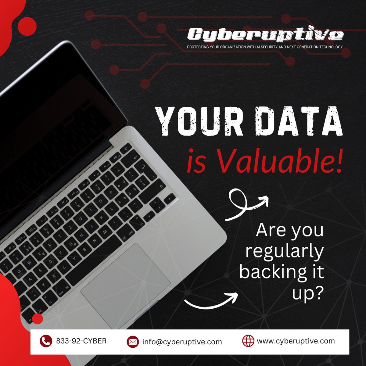 Cyberuptive's tweet photo. Your data privacy is our top priority. As a leading MSSP, we ensure your sensitive information stays secure. Let’s protect what matters most. 🔐#DataPrivacy #Cyberuptive #CyberSecurityAwarenessMonth https://t.co/92QePy88cz