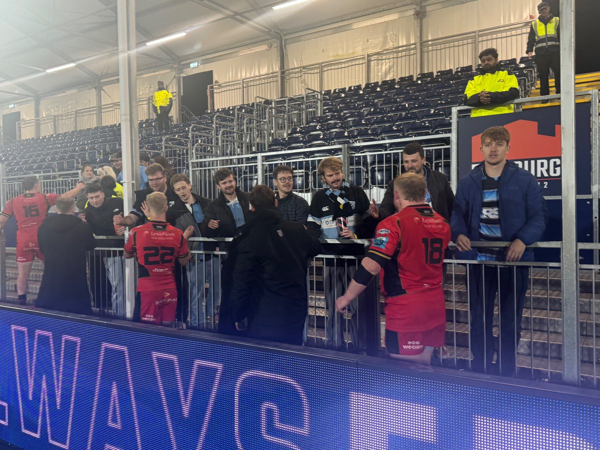 Cardiff_Rugby's tweet photo. A big thank you to the very vocal supporters who made the trip up to support us in Edinburgh. Have a good night and safe trip home! https://t.co/8mwvPnsaRE