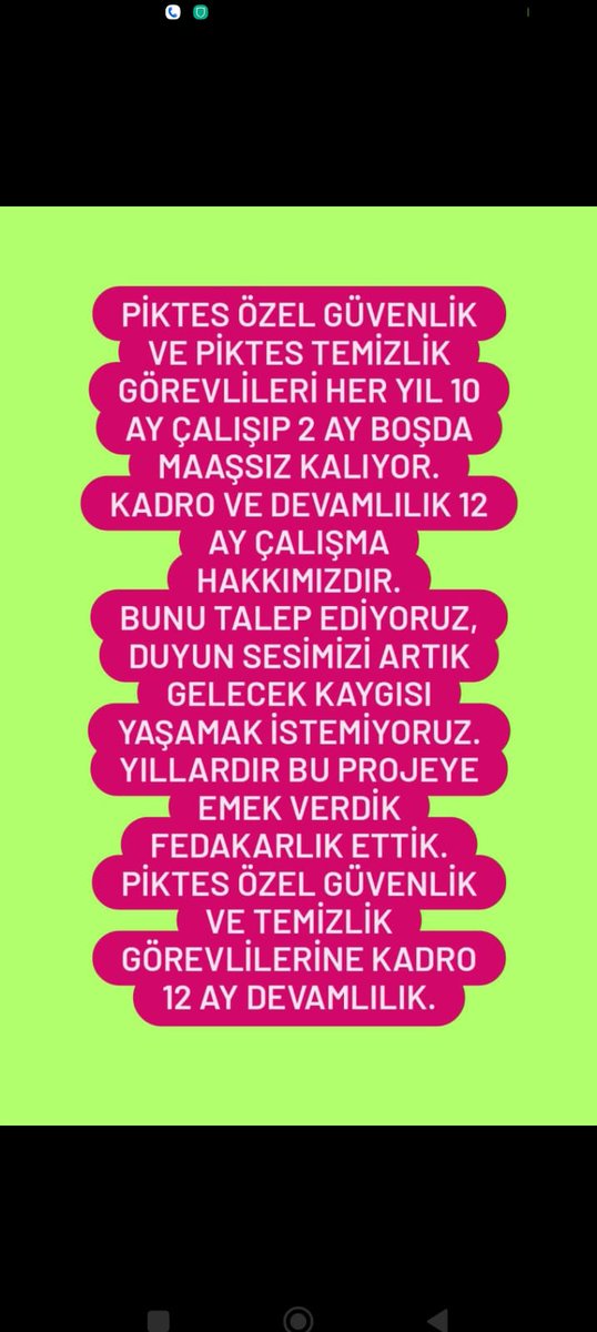 #PİKTES kapsamında yaklaşık 8 yıldır çalışan Özel #Güvenlik ve #Temizlik çalışanlarınin kadro alabilmesi için Milli Eğitim Bakanlığımızın bir çalışması var mı Sayın Vekilimize sorar mısınız?
<a href="/Yusuf__Tekin/">Yusuf Tekin</a>
<a href="/TBMMEgitim/">TBMM Milli EğitimKom</a>
<a href="/Akparti/">AK Parti</a>
<a href="/CYAZMAC/">CEVAHİR ASUMAN YAZMACI</a>
<a href="/omerag63/">Ömer Ağ</a>
@PanoramaOmerAg