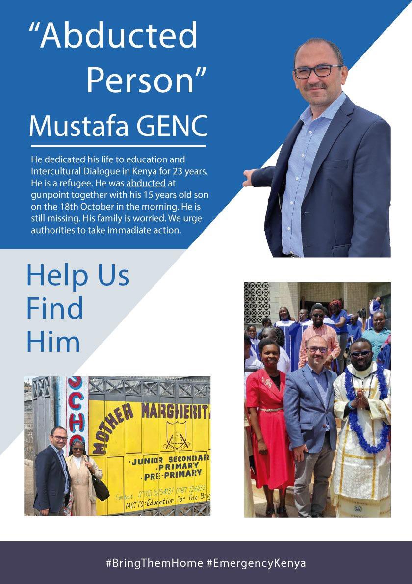 Mustafa Genç was abducted at gunpoint together with his 16 years old son on the 18th October in the morning. He is still missing. His family is worried. We urge authorities to take immadiate action.

<a href="/ThorHalvorssen/">Thor Halvorssen</a>

DörtTürk KenyadaKaçırıldı
#EmergencyKenya