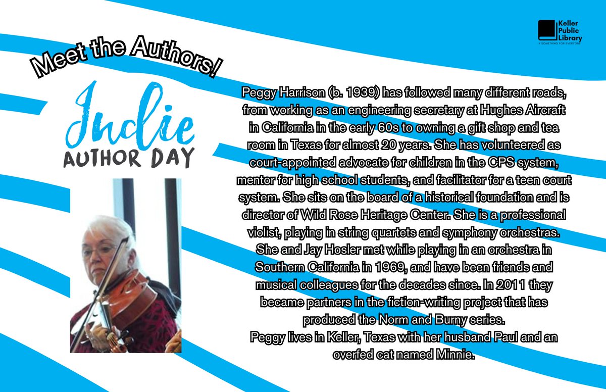 Next we have Peggy Harrison, who coauthors with another of our panelists, Jay Hosler.  She's also a major part of the Keller History Museum! Check her out @ amazon.com/stores/author/…! #somethingforeveryone