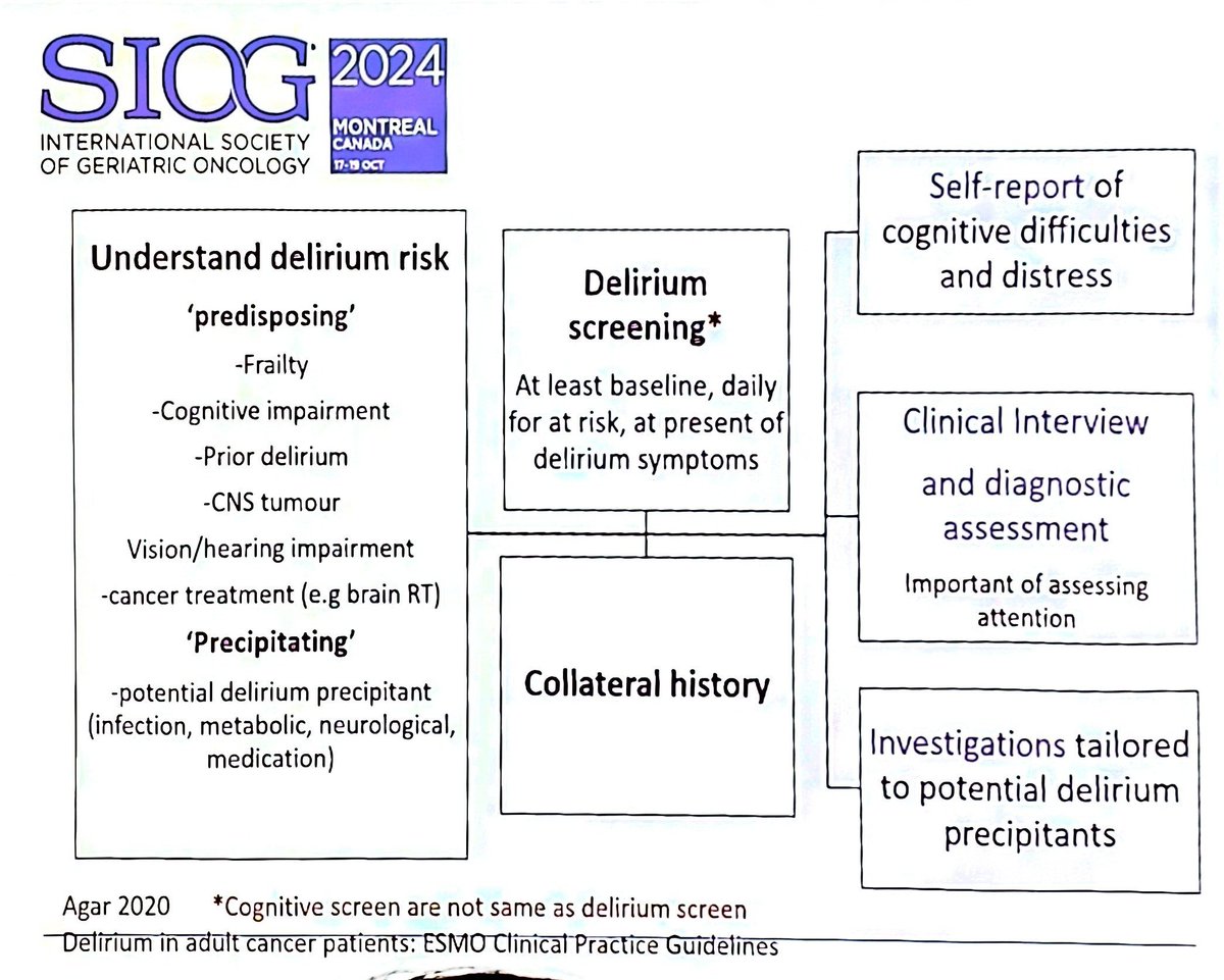 geriatric_onc's tweet photo. Cognitive issues in cancer patients are heterogeneous, not singular cause. The prevalence is high &amp; means 1 in 5 to 1 in 10 cancer patients have impairments. How we address this is nuanced &amp; needs informed discussions with patients. @meera_agar sheds light. #SIOG2024 @SIOGorg https://t.co/gf7KtaGdtQ