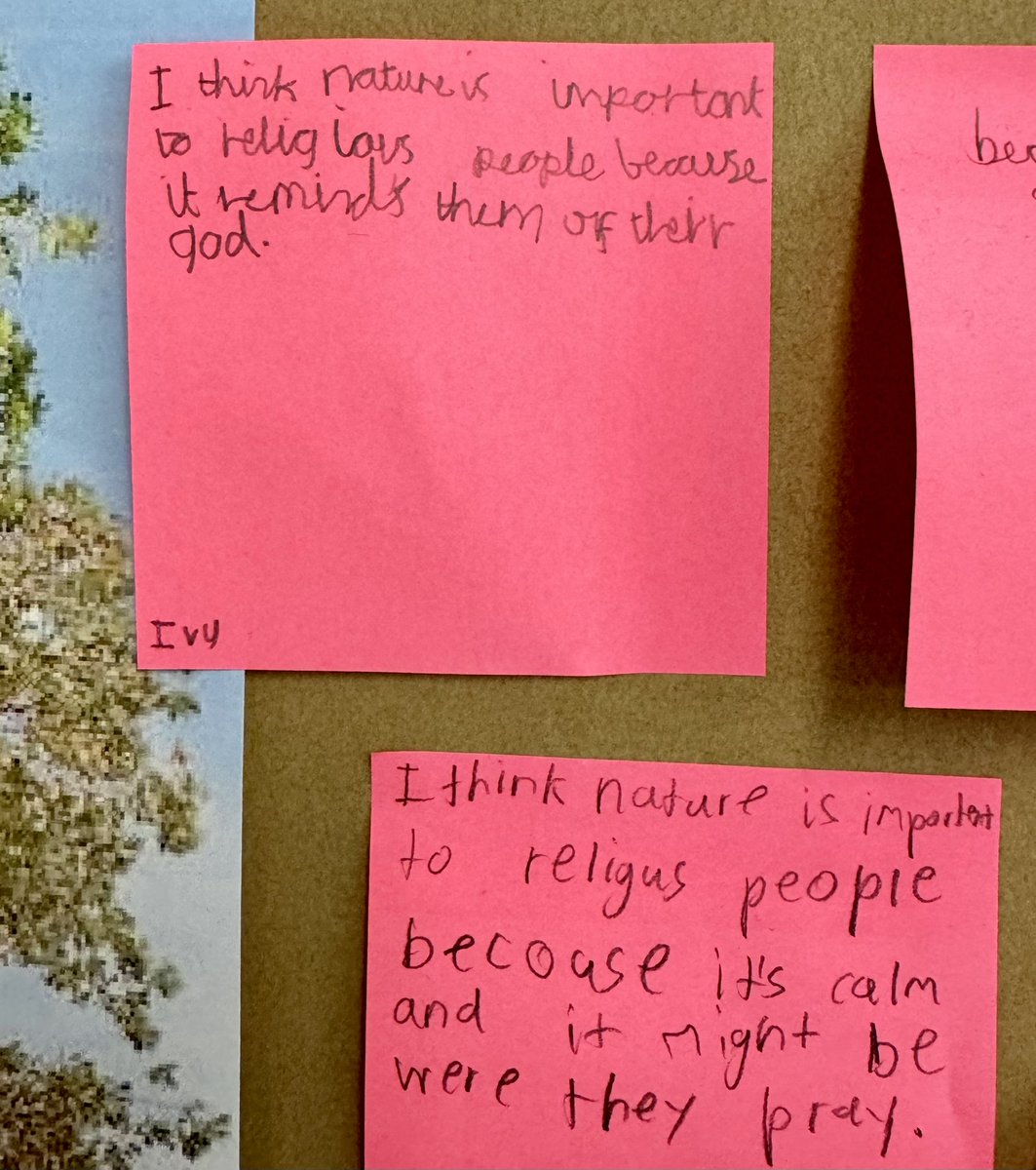 QueensCofE's tweet image. In RE, Year 3 children explored how nature can influence both religious and non-religious individuals.
They shared some insightful and thoughtful responses. ✝️ 🌳 🕊️ 
#religionandworldviews #worldviews #nature