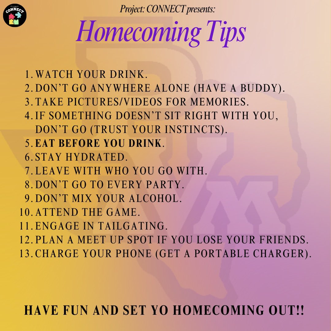 Connecting_pv's tweet photo. Make this homecoming unforgettable with these essential tips from CONNECT for a night filled with style, fun, and lasting memories!

#connectingpv #prairieview #prairieviewamuniversity #pvamu #pvamu24 #pvamu25 #pvamu26 #pvamu27 #pvamu28 #hbcu https://t.co/rB2KYENcIp