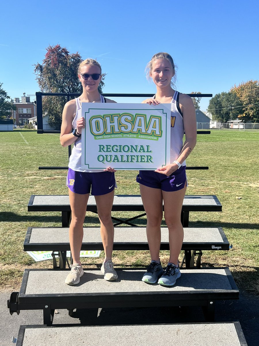 District Races today for BHS Cross! The boys team finished 3rd and qualified for Regionals as a team! For the girls, Kate Thormeier and Nicolette Stickney finished 5th and 8th respectively and punched their tickets for a regional race next week!