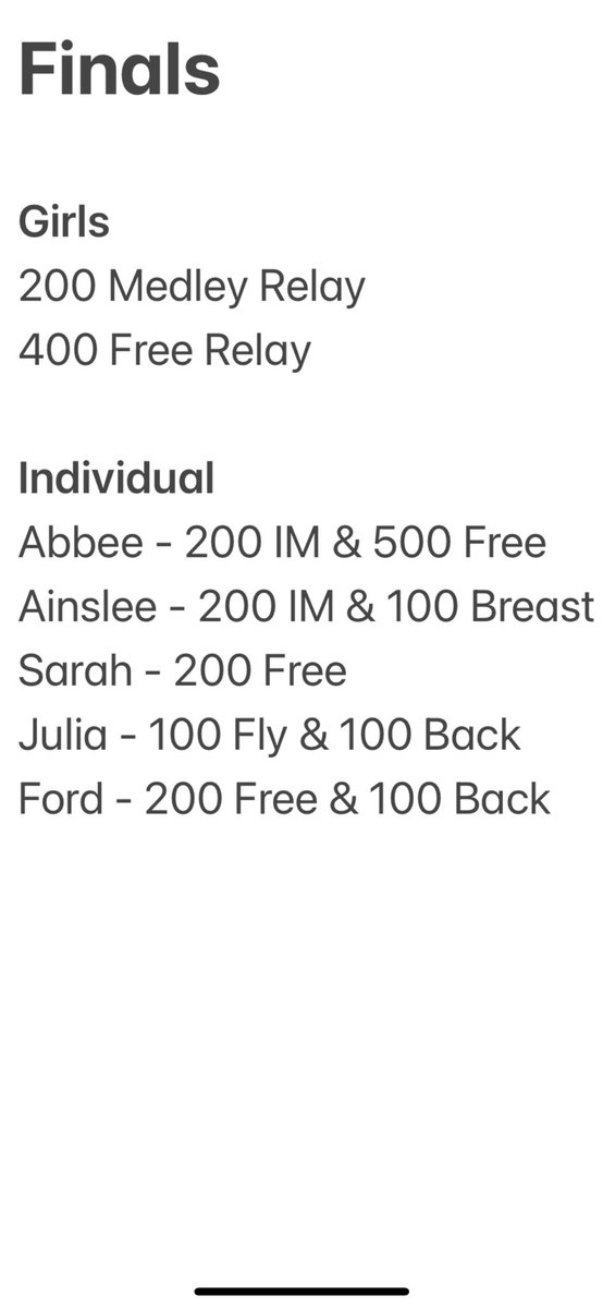 LafCo_Swim's tweet photo. @LafCo_Athletics CHECK OUT THIS LIST OF LAFAYETTE SWIMMERS HEADED TO STATE FINALS THIS AFTERNOON!!🏊🏼‍♀️🏊
Way to go, Commodores!⚓️
#thecounty https://t.co/ccfEKlaAlK