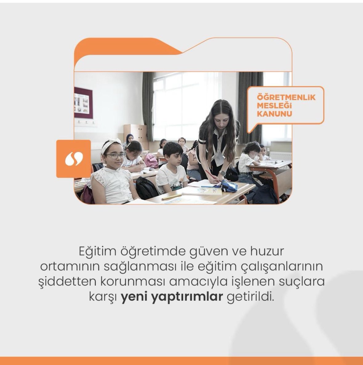 Öğretmenlik Meslek Kanunu'nda eğitim çalışanlarına karşı görevleri sırasında veya görevleri sebebiyle işlenen kasten yaralama suçu tutuklama sebebi sayılacak.