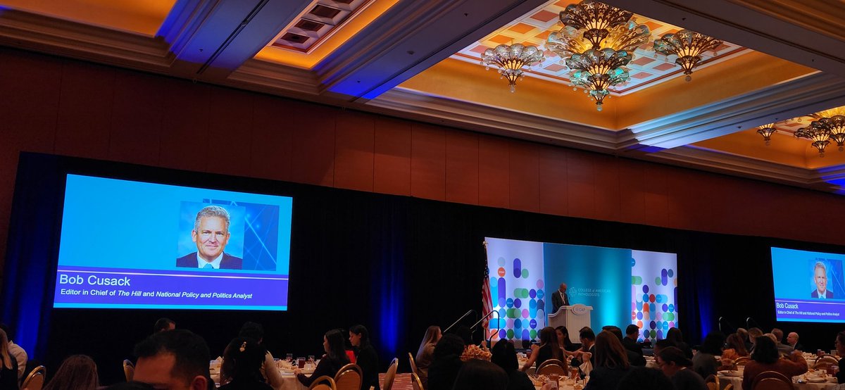 MikeDuganMD's tweet photo. @BobCusack, Editor in Chief @thehill speaks at the @Pathologists House of Delegates fall meeting luncheon. #ElectionUpdates #CAP24 https://t.co/nHrT9tDikO