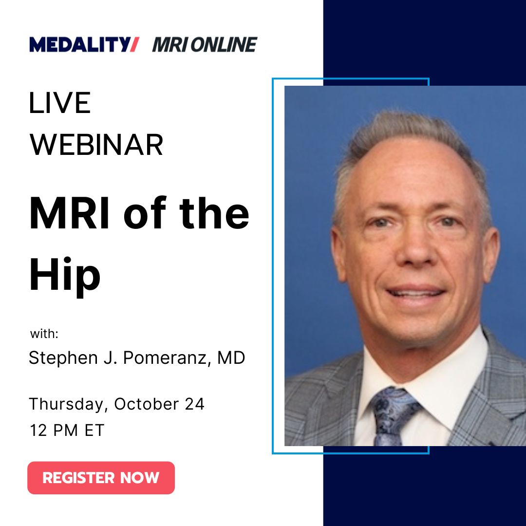 medalityhq's tweet photo. Join @DrPomeranz as he reviews key acetabular anatomy, #hipMRI techniques, and cases on labral injuries. Learn essential checkpoints to elevate your hip MRI diagnostic accuracy!
https://t.co/JjAVHg1GV1
#mskrad #radres #FOAMrad https://t.co/PMEwYA6LHF