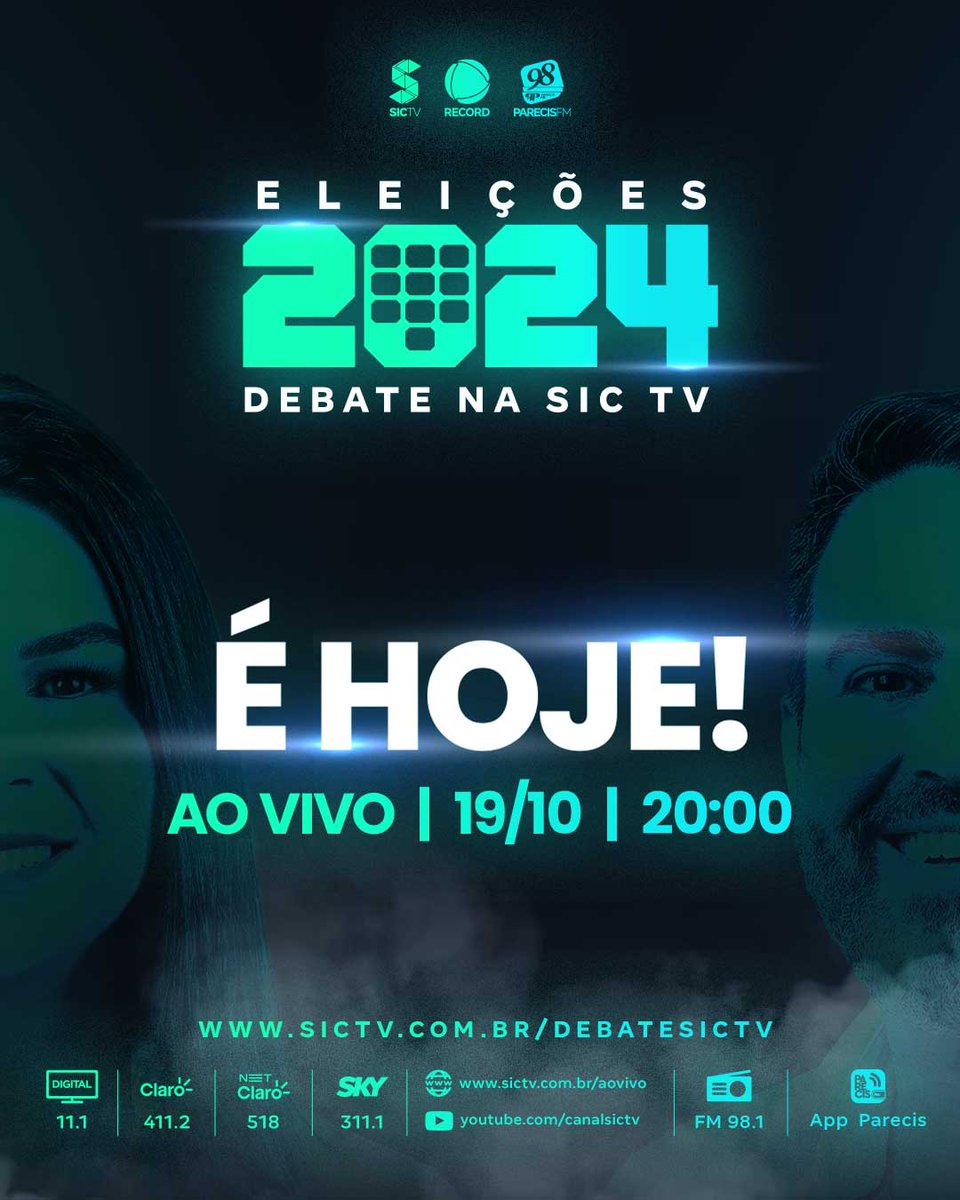 canalsictv's tweet photo. Temos um encontro marcado neste sábado, às 20h.

📡 TV aberta: SIC TV / Canal 11.1
📶 TV fechada: Claro TV: 411.1 / Net Claro: 518 / Sky: 311.1
📻 Rádio: Parecis FM 98.1
▶️ https://t.co/KZe5yS8aPE
💻 Sites: https://t.co/dpaXHOYuVB e https://t.co/OlRwvssYn2 https://t.co/V7ZQ7yQ1K9