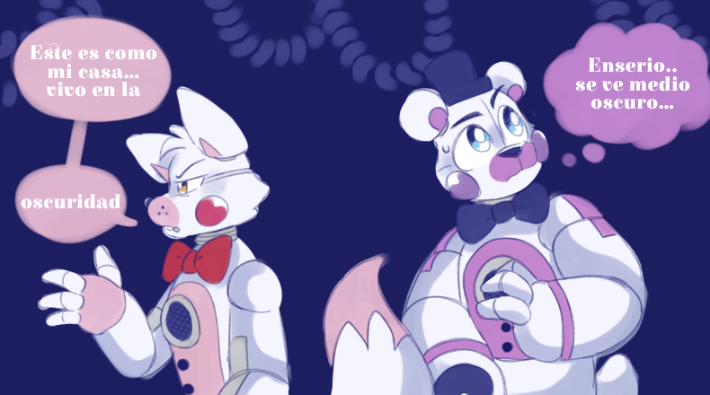 FloresBibi91054's tweet photo. Funtime Freddy tiene miedo a la oscuridad, bueno un poco :3

#fnaf #sisterlocation #funtimefreddy #funtimefoxy #frexy https://t.co/9z0qp2wrDb