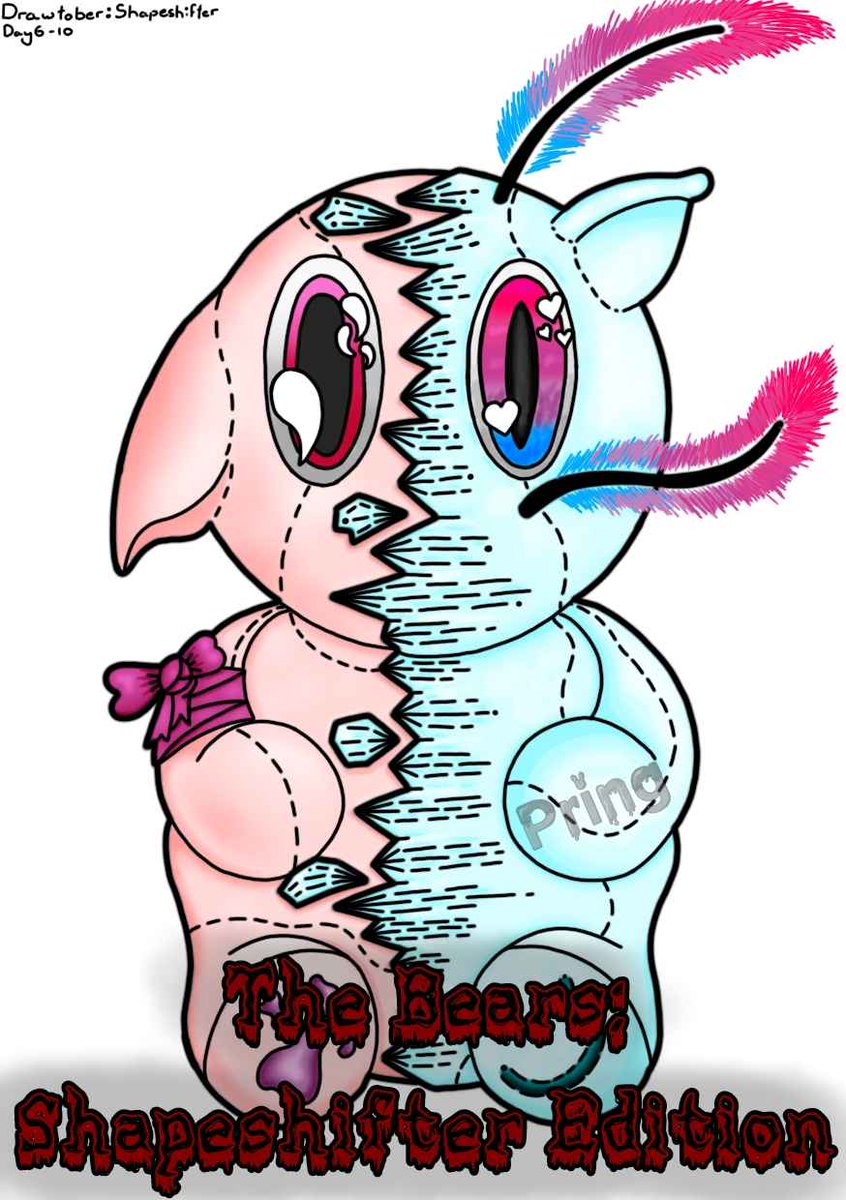 PringShadow's tweet photo. Taking part in #drawtober2024 this year, drawing the prompts into teddy bears. Here is Vampire and Shapeshifter ^^

#drawtober2024 #drawtober https://t.co/3gU1kuT6FG