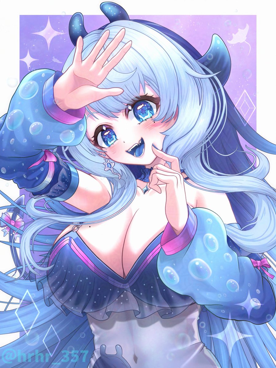 hrhr_357's tweet image. 💙🌊 #reibubblesart