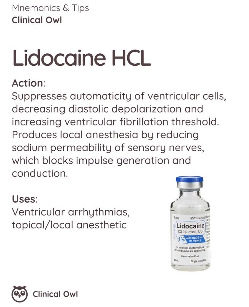 Ph_LamaAlghamdi's tweet photo. 💢Remember the Emergency Drugs

LEAN 🧠
L: Lidocaine HCL
E: Epinephrine
A: Atropine Sulfate
N: Naloxone https://t.co/BoCmxc4Y7i