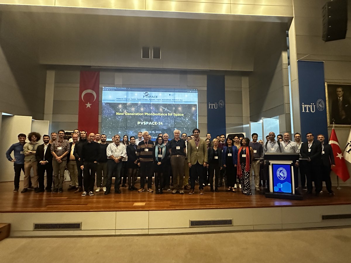 NYaghoobiNia's tweet photo. 3th day of PVSPACE-24 (17-10-2024) conference Panel 6: Perovskite PVs in Space
Prof. Michael Graetzel, Dr. Felix Lang, Dr.Ahmad R. Kirmani, PhD, Prof.Sayantani Ghosh, Dr. Narges Yaghoobi Nia, Dr. Samuel Erickson
#perovskite #space #tandem #thermalstability #radiation #satelite https://t.co/wEKDfKe4Nx