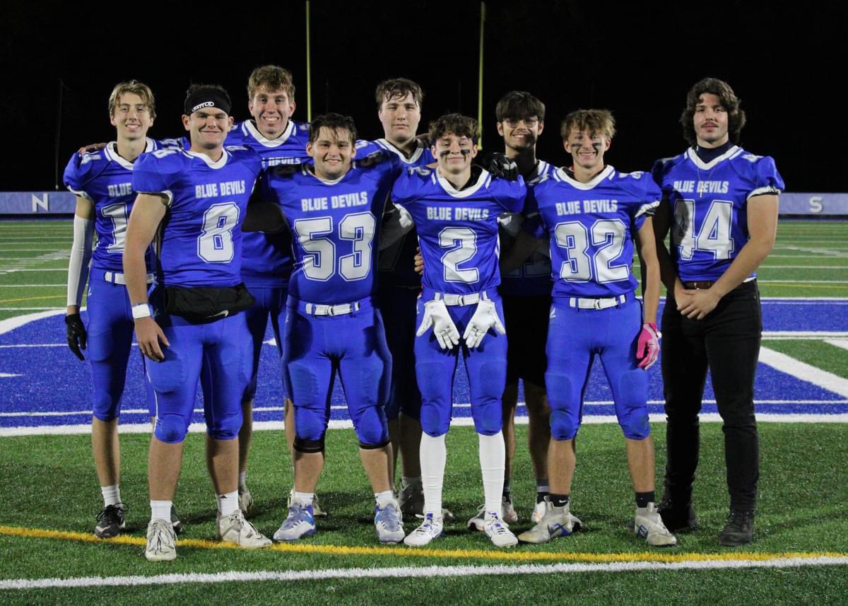 Blue Devil senior night capped off with a 9-8 Blue Devil win over Canisteo-Greenwood as Cooper Warner hits a 35 yard field goal in the final seconds to win it. This senior group is a big reason why 0-9 turns into 5-2. It’s a great time to be a Blue Devil!