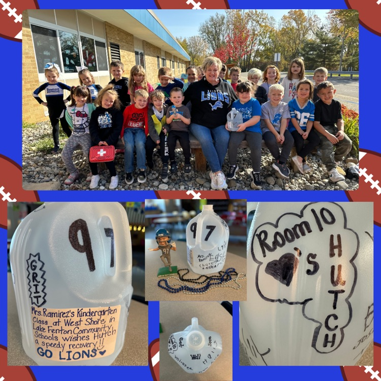 LFCSBlueDevils's tweet photo. 💙⚓️West Shore students showed support for Aidan Hutchinson from the Detroit Lions by signing jugs of water for him to wish him well as he recovers from his injury. ABC12 came by to see how the students were showing support for one of our favorite Lions! 
#LFLeads
#ProudtobeBLUE https://t.co/Kg6fhIFBX3