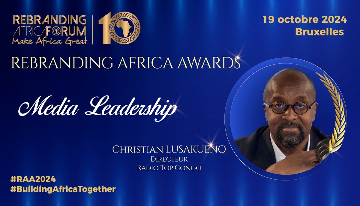 RebrandingAF's tweet photo. #RAA2024 🏆 Africa Média Leadership Award 🏆
🔶 Christian Lusakeno, le Directeur de @TopCongo
Journaliste émérite, dont le professionnalisme et la compétence sont unanimement reconnus par ses pairs en RDCongo 🇨🇩.
#RAA10ANS #RAF10ANS #MakeAfricaGreat #RDC https://t.co/nNsFagrz0h