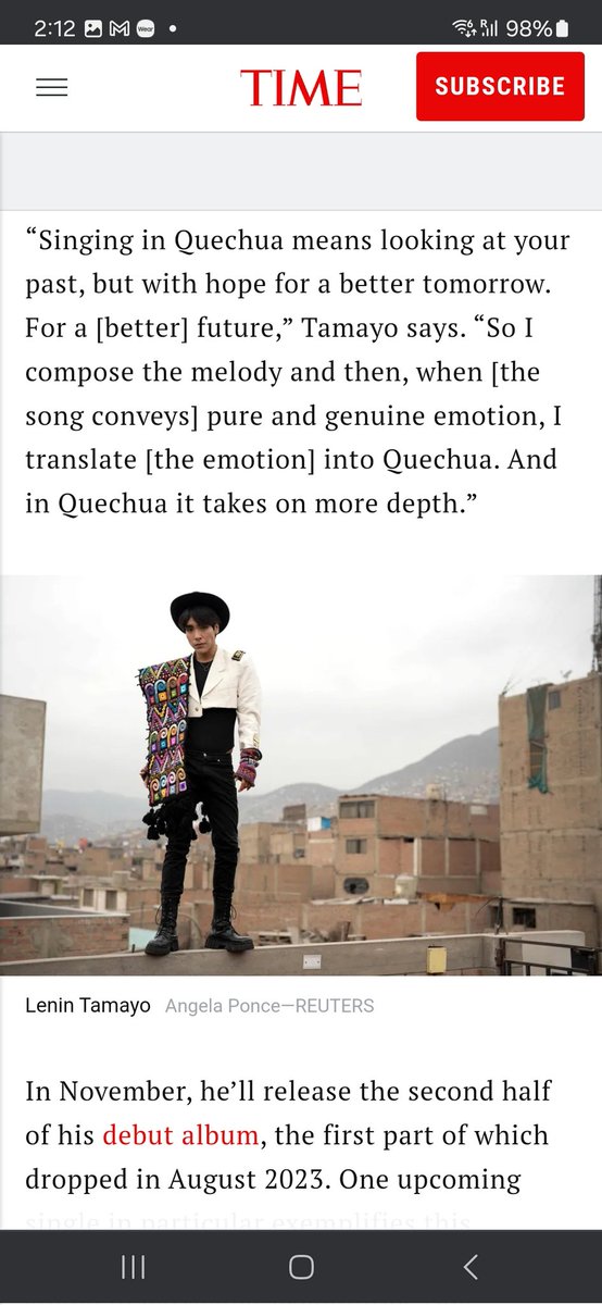 Lenintamayoqpop's tweet image. URPY, salimos en la revista mundial @TimeMagazineRS somos el único artista peruano 🇵🇪 considerado en la lista
 Este logro es de todos nosotros, gracias a todos los que apostaron en este proyecto
añay 🇵🇪 Phaway!🕊
#leninqpop #Quechuapop #time #nextgenerationleaders