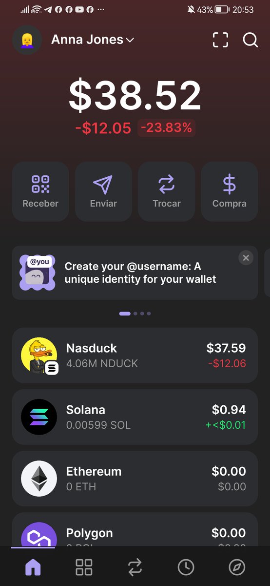 Hey everyone this is my phantom Wallet right now my NDUCK is worthing this much, tomorrow I will show you how much it will be 😉 don't miss this opportunity out 4M worthing less then 40usd this is about to change drastically don't waste time and buy now