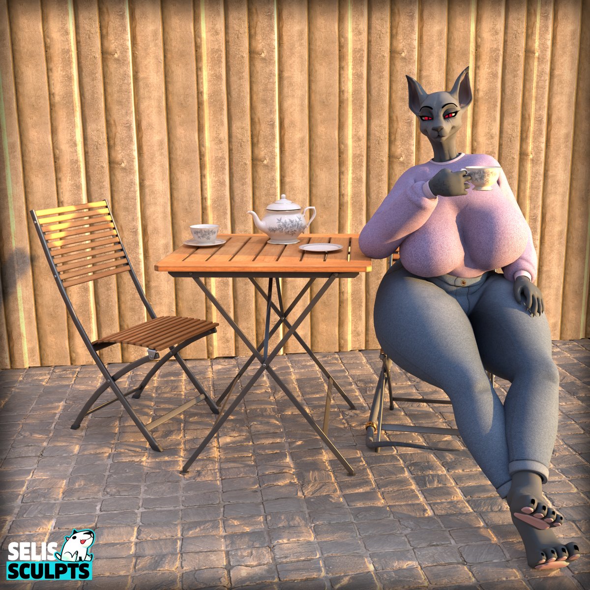 Very cute com for <a href="/RexPecs/">Homura</a> Iris is having some tea, probably needs some company.
Also trying to keep all my socials updated for once!
