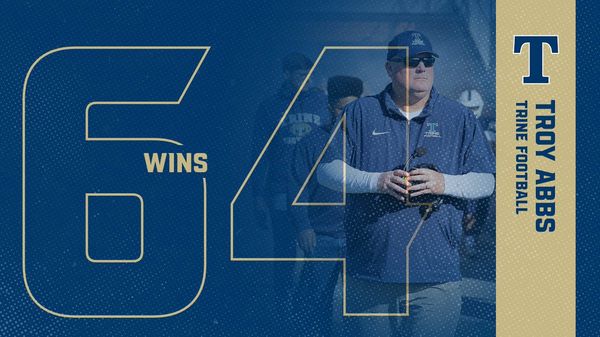 Congratulations to Coach Abbs on becoming the winningest coach in program history following today's 35-28 victory against Olivet! #TrineNation #GoThunder <a href="/TrineThunderFB/">Trine Thunder FB</a> <a href="/THEcoachland/">Matt Land</a>