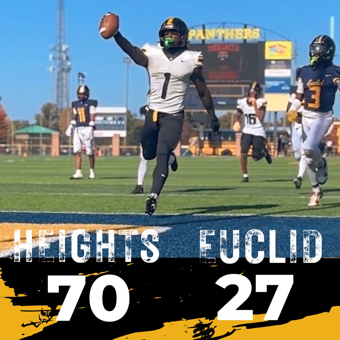 Heights absolutely dominates Euclid today with Marquise Davis running in 8 touchdowns.