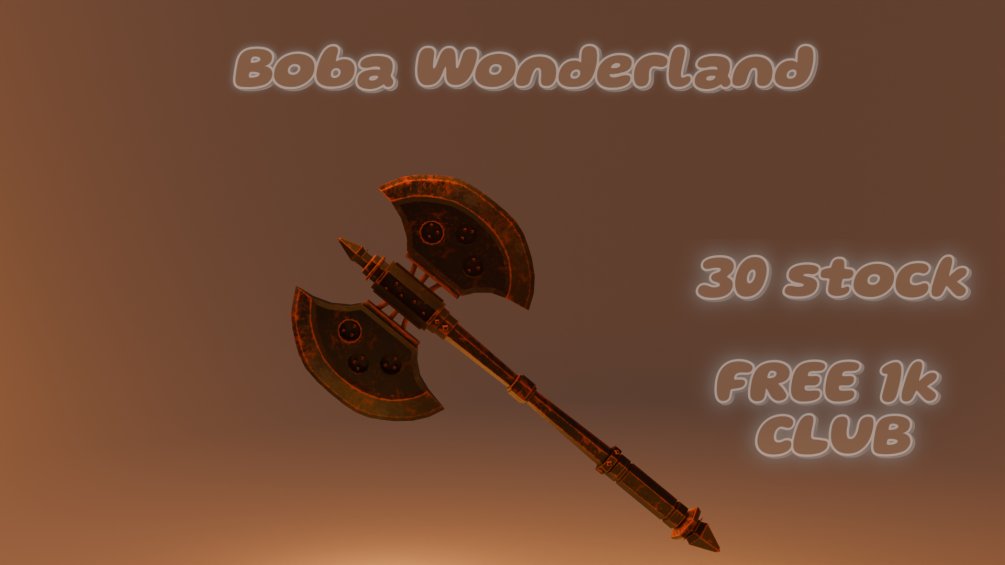 Item: roblox.com/catalog/770152…

JOIN N CLAIM this weekend on the 26th @ 2 PM EST 

For those who have spent more than 1k pearls on items in the game! Must spend the pearls on past items to reach over 1000 pearls so that you can claim this axe for free