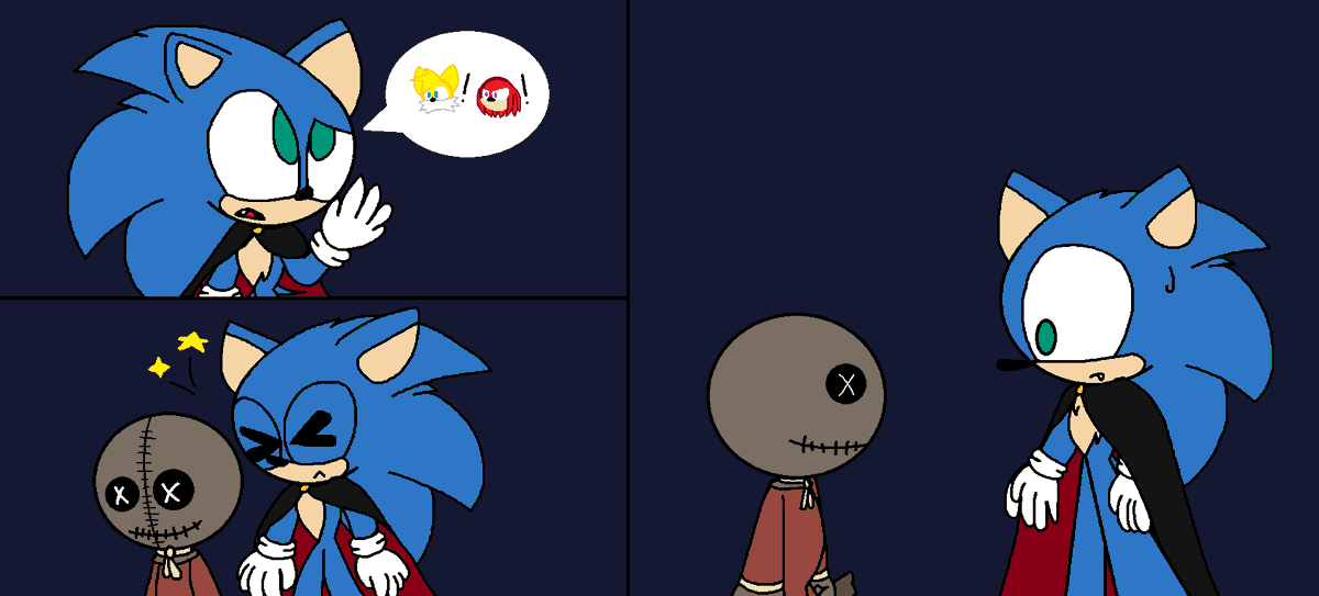 RFandom12's tweet image. Bonus Halloween Themed Drawing #19 &amp;amp; 20: Trick R Treating with Team Movie Sonic

Movie Sonic &amp;amp; his friends went trick or treating, Sonic went to a house by himself but when he got back his friends were gone, but runs into a lil guy named Sam, who might help him find his friends