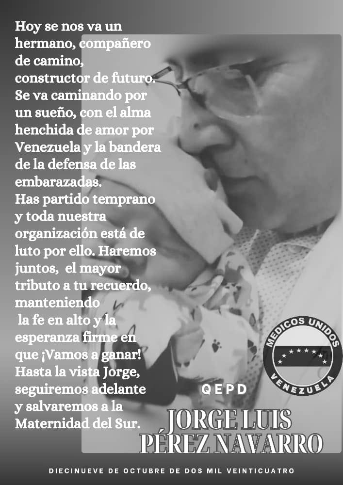 MedicosUnidosVe's tweet photo. Hasta la vista amigo. El vacío que dejas es enorme. https://t.co/J19z7Bgvmz
