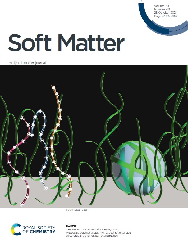 Crosby__Group's tweet image. Exciting news! Our latest paper, collaboration with @gmgrason is available in @softmatter. We show computational analysis of filamentous arrays with high aspect ratios (up to 100,000!), and their wrapping behavior and potential as adhesives! Check it out:  shorturl.at/dvaZd