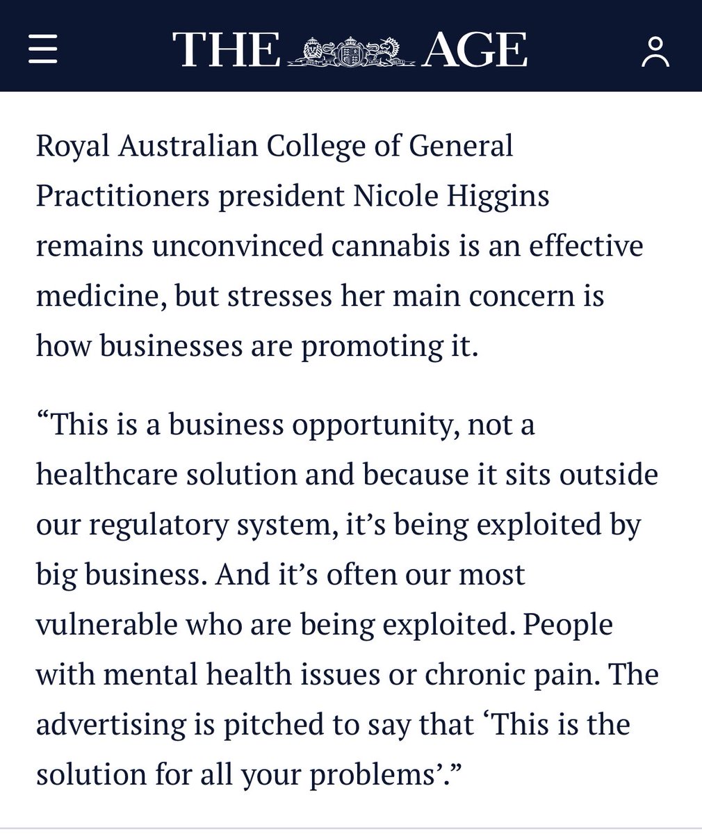 andrewdowling's tweet image. Lies upon lies by the @RACGPPresident. Medicinal cannabis has helped hundreds of thousands of Australian patients. It doesn’t work for everyone but apparently neither does Nicole Higgins. Also, access to unapproved medicines is regulated by the TGA via the Special Access Scheme.
