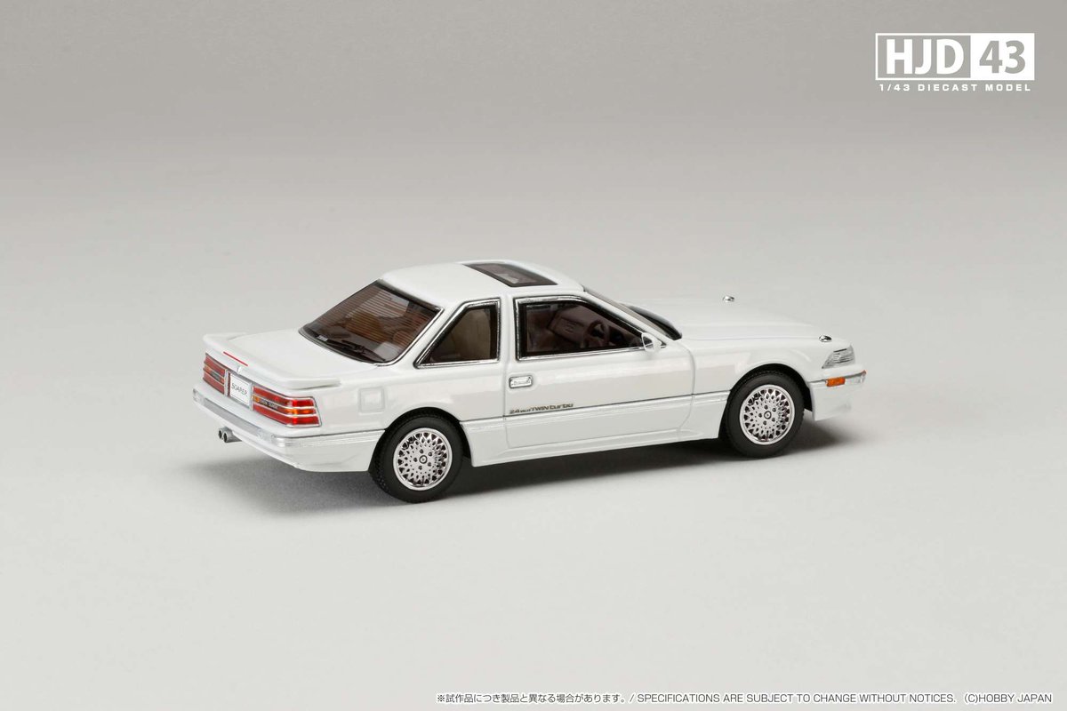 HJ_Minicar's tweet photo. 1/43 Toyota SOARER 2000 TWINCAM24 TWIN TURBO GT-TWIN TURBO L (GZ20) 1988
■2-Colors
■発売予定: 2025年3月以降
■お取扱店・海外代理店情報
https://t.co/Dv9aft35cB
#ホビージャパン #HobbyJAPAN #HJD43 #ダイキャスト #ミニカー #43scale #トヨタ #ソアラ #GTLIMITED #TWINTURBOL #JDM #GZ20 https://t.co/MrcHuUxjCQ