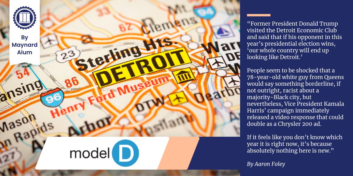 MaynardInst's tweet photo. What if all of America DID look like Detroit? For @modeld, #Maynard200 alum and Detroit native Aaron Foley digs into racist comments made about the diverse and resilient city. https://t.co/swVPEOtnBR https://t.co/t86tmKphKe