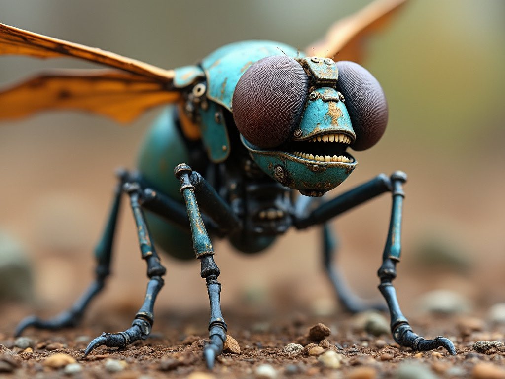 CyberSkunk555's tweet photo. #RobotFly #AIart #AI https://t.co/D6trBqCbi0