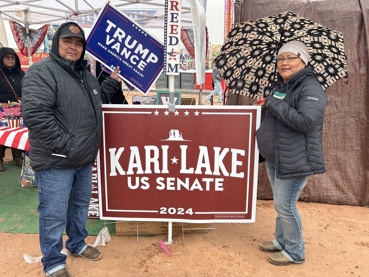 ewoestmike's tweet photo. The @KariLake campaign is at the Western Navajo Fair in Tuba City, AZ today! We’re excited to meet our supporters and connect with new ones. Remember, vote early for a strong future!
#Nativesfortrump #NavajosforTrump #Trump2024 #KariLake #WesternNavajoFair #VoteEarly #maga https://t.co/KDNVuZ524h