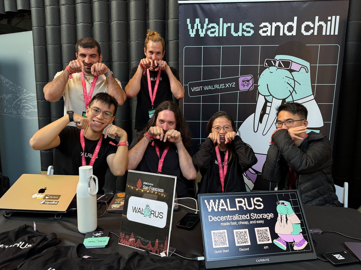 <a href="/WalrusProtocol/">Walrus 🦭/acc</a> is at <a href="/ETHGlobal/">ETHGlobal</a> San Francisco Hackathon!

Come and meet us. <a href="/aslan_web3/">aslan.sui</a> <a href="/zihehuang/">Zee</a>  <a href="/tedksui/">tedks.sui</a> <a href="/b1ackd0g/">Sam Blackshear</a>