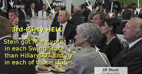 time4kind's tweet photo. THINK about this: Jill Stein got more votes in each Swing State than #Hillary007 lost by in each of those states.
Brought us thugly trumpissm. ๐
Nader & Stein ruined a Century.
3rd-Party Voting Always helps the 'More Evil.' SO selfish. SO stupid. SO myopic/short-sighted. https://t.co/WYGAd9kIMJ
