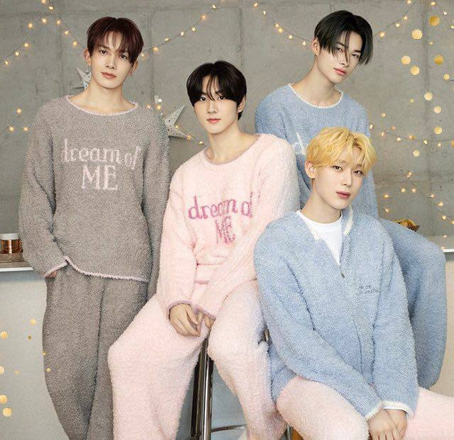 Cozy nights and warm smiles—ENHYPEN radiates comfort in soft pastels and snuggly loungewear, capturing the essence of dreamy relaxation for Peach John's final season collection.