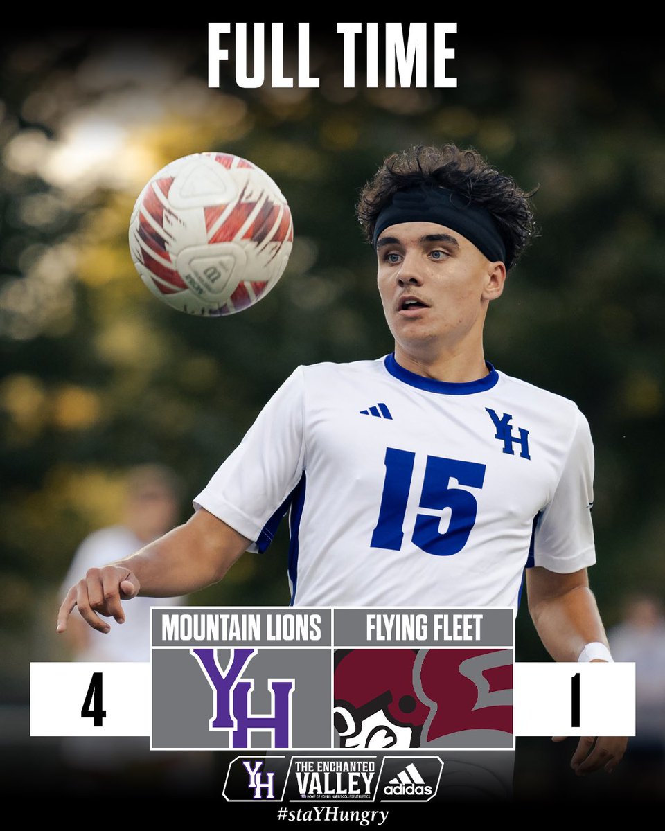YHCAthletics's tweet photo. Young Harris⚽️men's soccer⚽️Grounds the Flying Fleet with a 4-1 victory‼️Jamie Lapsley is THE PLAYER OF THE MATCH #staYHungry https://t.co/YSfJ1STHhx