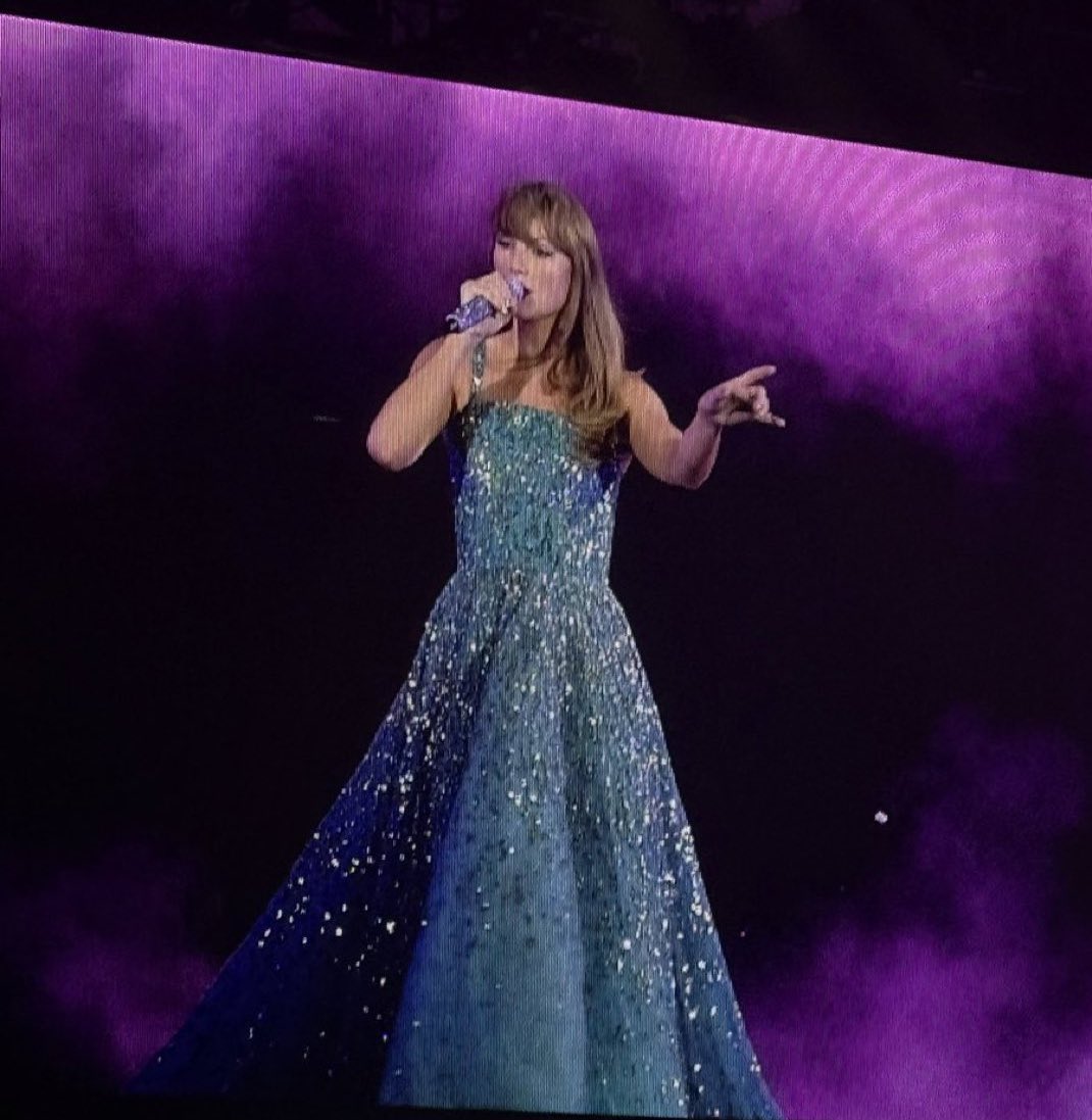 Taylor Swift debuts new 'Speak Now' dress at the Eras Tour.