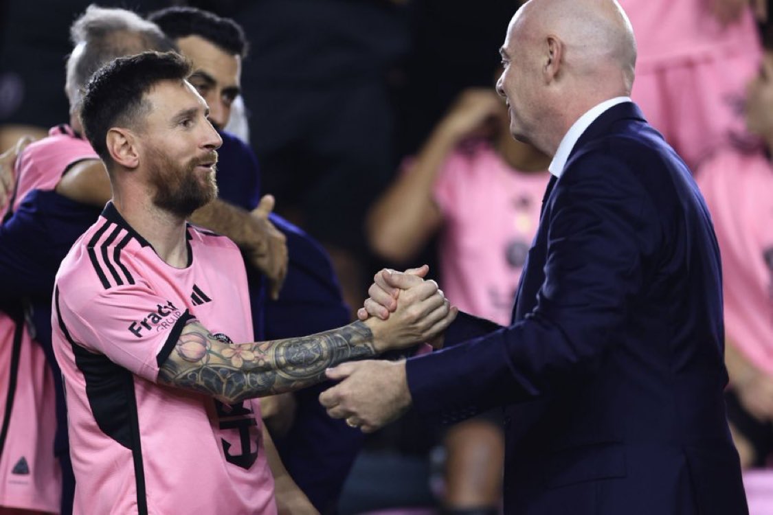 Inter Miami News Hub on X: "📸Lionel Messi with FIFA President Gianni  Infantino after the game!!! https://t.co/G3WJNW1nNv" / X